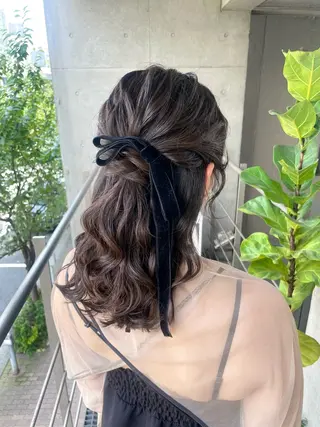 セミロング ヘアアレンジ ヘアセット ✴︎Mai✴︎銀座のヘアスタイル