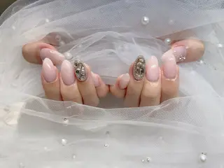 ネイル I-nailロング /ワンホン/キラキラのネイルデザイン