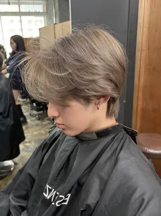 カラー メンズ ハイライト、レイヤー カット/西梅田/中西のヘアスタイル