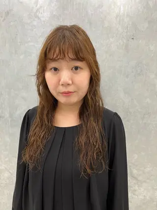 ロング パーマ 神作 汐里　江古田 /透明感カラー🌿のヘアスタイル