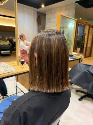 ミディアム カラー 岡崎/髪質改善/ ハイトーン/鈴木進のヘアスタイル