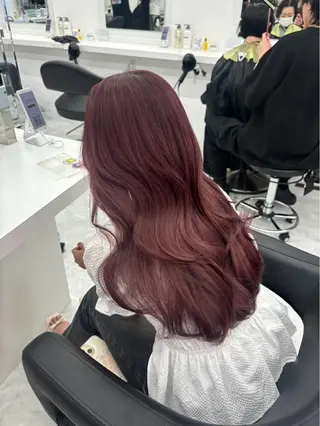 セミロング カラー 💖似合わせカラー レイヤー💖縮毛矯正のヘアスタイル