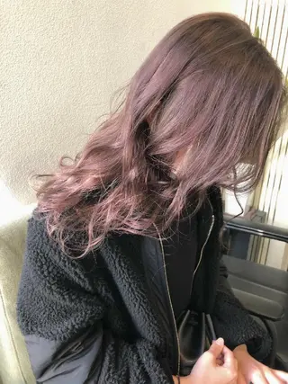ヘアアレンジ カラー セミロング GiseL 博多 ジゼル　博多のヘアスタイル