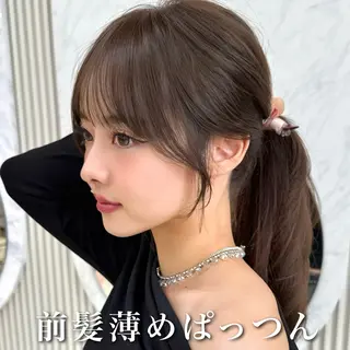 セミロング 似合わせレイヤー/ 透明感カラーのヘアスタイル