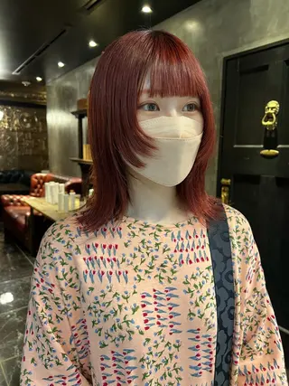 ミディアム カラー haco＋所属・圧倒的デザイン力 店長🎨RENAのヘアスタイル