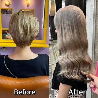 ロング シール＋ちび編み込み エクステ梅田🐨のヘアスタイル