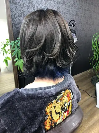 ミディアム カラー 池田 景子のヘアスタイル
