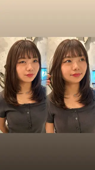 ミディアム カラー 🐢ダブルカラー🐢 透明感/このかのヘアスタイル