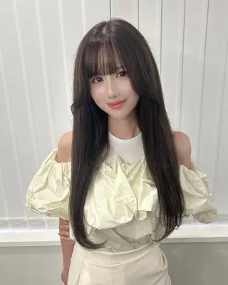 ロング カラー nanaka 🤍韓国ワンホンヘアのヘアスタイル