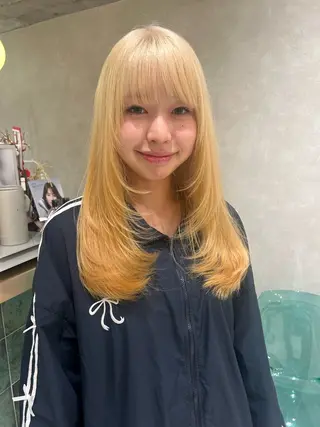 ロング カラー 艶カラー レイヤーカット　ゆめのヘアスタイル