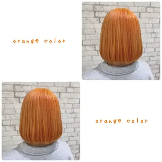 ミディアム カラー ヘアアレンジ ブリーチなし艶カラー 東家のヘアスタイル