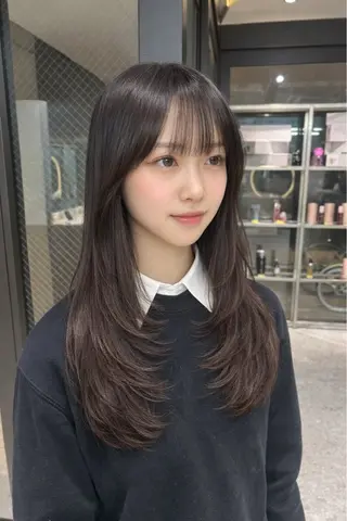 セミロング あ い か 🎀 レイヤーカットのヘアスタイル