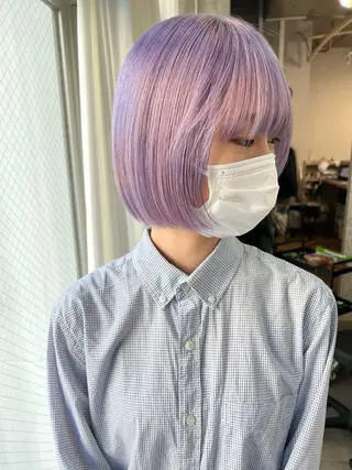 ショート カラー ヘアアレンジ lani ブリーチ /ダブルカラーのヘアスタイル