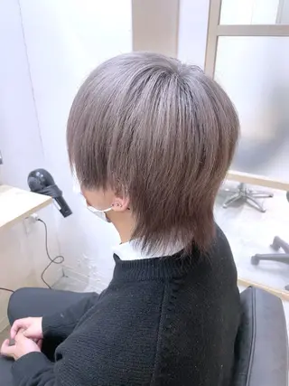 ミディアム カラー メンズ ☁️ケアブリーチ￤ ウルフ￤Shioriのヘアスタイル