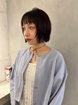 ショート カラー 切りっぱなしBOB 職人💜Anzuのヘアスタイル