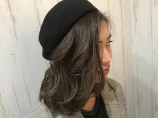 セミロング カラー パーマ ヘアアレンジ チビ編み込みエクステ シールEXどぅ〜すのヘアスタイル