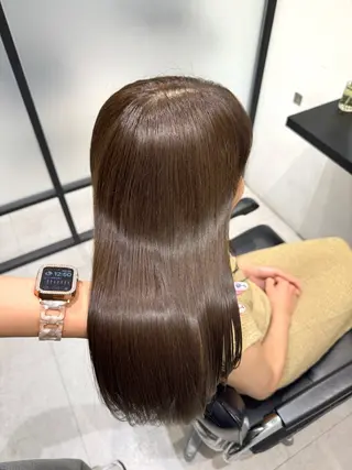 ミディアム ulu名古屋栄所属・落合しほ/韓国ヘア/ 髪質改善/縮毛矯正のヘアスタイル