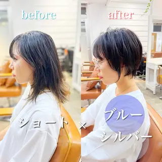 ショート カラー 👑銀座ショート/ 絶壁補正/金子涼👑のヘアスタイル