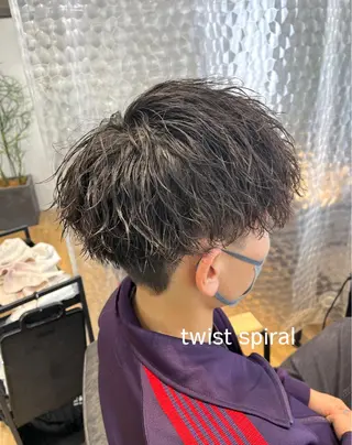 ミディアム パーマ メンズ メンズカット/パーマ 久田良和のヘアスタイル