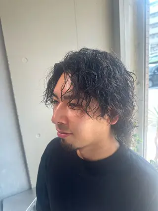 パーマ メンズ 加納 孝也のヘアスタイル