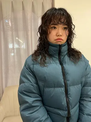 ミディアム パーマ 松村 澪里のヘアスタイル