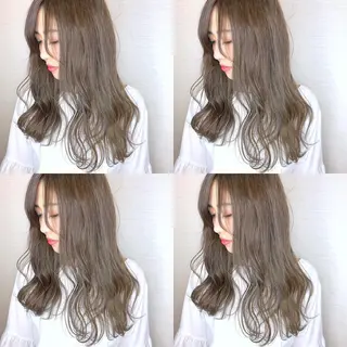 ロング カラー 韓国レイヤーカット/ ダブルカラーのヘアスタイル