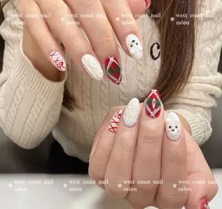 ネイル リボン、ガーリー パーツ放題専門店のネイルデザイン