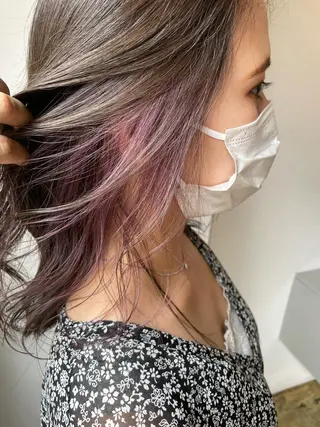 セミロング カラー 梅田美容室 高山アヤのヘアスタイル