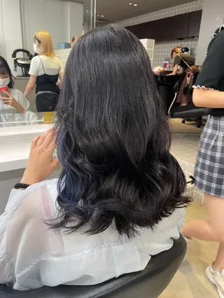 セミロング カラー パーマ ヘアアレンジ メンズ キッズ 🦋韓国レイヤー｜ 透明感グレージュ🦋のヘアスタイル