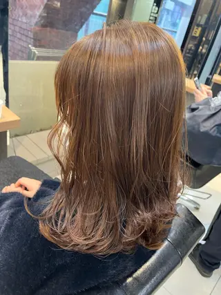 セミロング カラー ヘアアレンジ キッズ ネイル マツエク・マツパ 透明感カラー🤎 ゆりのヘアスタイル
