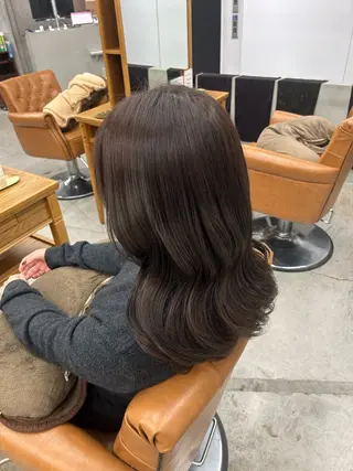 セミロング カラー 🌼髪質改善/透明感 艶髪タケドミのヘアスタイル