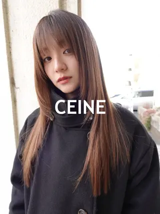 ミディアム カラー パーマ CEINE【セーヌ】 三軒茶屋のヘアスタイル