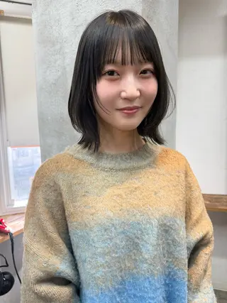 ミディアム カラー 森貴裕/ベージュ/ パーマ/オリーブのヘアスタイル