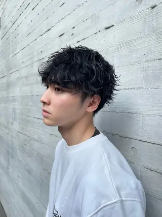 パーマ メンズ 波巻きスパイラル 近藤剛　浦和のヘアスタイル