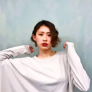 ショート カラー パーマ ヘアアレンジ キッズ kobayashi $hogoのヘアスタイル