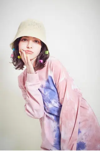 セミロング カラー ヘアアレンジ takebuchi harukaのヘアスタイル