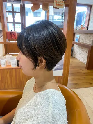 ショート カラー 縮毛矯正とレイヤー カット/杉村凜汰郎のヘアスタイル