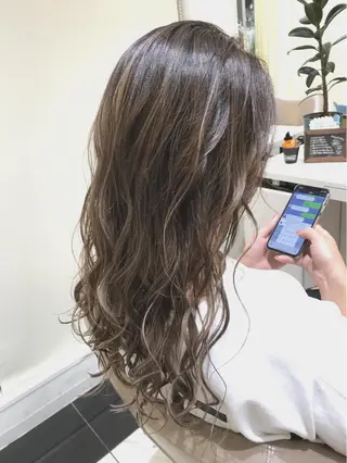 セミロング カラー 山崎俊輔/髪質改善 /バレイヤージュのヘアスタイル