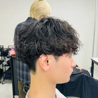 ミディアム パーマ メンズ メンズカット特化✂︎ SHINGO 本厚木のヘアスタイル