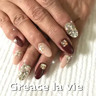 ロング カラー パーマ ヘアアレンジ キッズ ネイル マツエク・マツパ Greace la vie所属・Greace  la vieのネイルデザイン