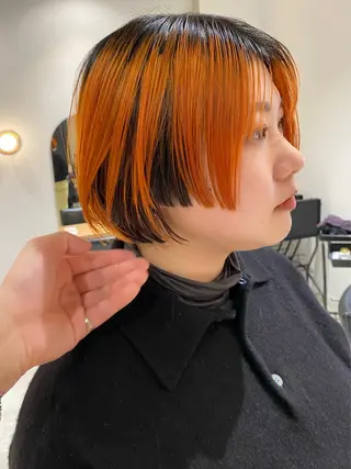 ショート カラー 似合わせカット レイヤー/ボブのヘアスタイル