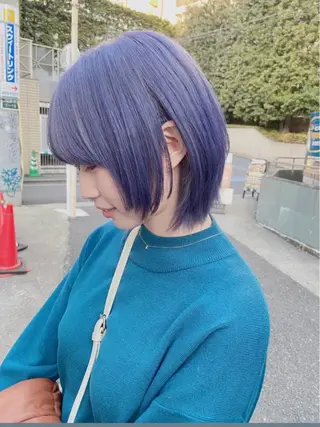 セミロング カラー ヘアアレンジ 🌷FUKA🌷 まろやかハイトーンのヘアスタイル