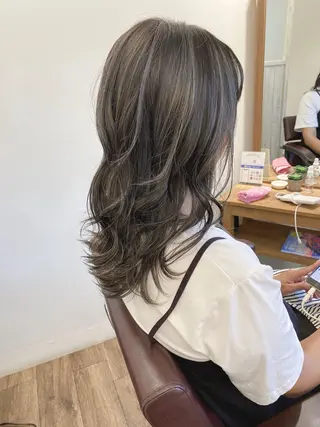 ロング カラー ハイライト⭐️上野 高広のヘアスタイル