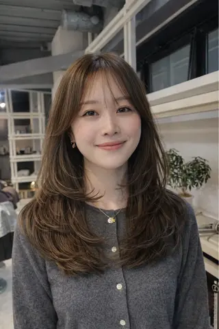 ロング 恵比寿韓国レイヤー× 艶透明感カラー大場のヘアスタイル