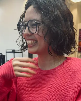 ミディアム パーマ ボブ/髪質改善/ soiナカジママドリのヘアスタイル