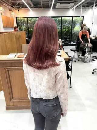 セミロング カラー ヘアアレンジ ena/ブリーチなし 透明感・レイヤー🎀のヘアスタイル