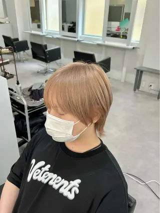 ショート カラー メンズ ブリーチ&エクステ 🥀ケアカラー特化のヘアスタイル