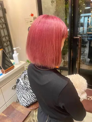 ミディアム カラー 抜きっぱなしブロンド /ハイトーン/カナタのヘアスタイル