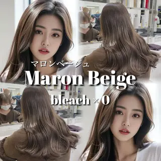 ロング カラー ブリーチ縮毛矯正加藤 赤み無し透明感ヘアのヘアスタイル