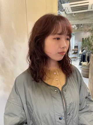 セミロング カラー 狩野 羅夢のヘアスタイル